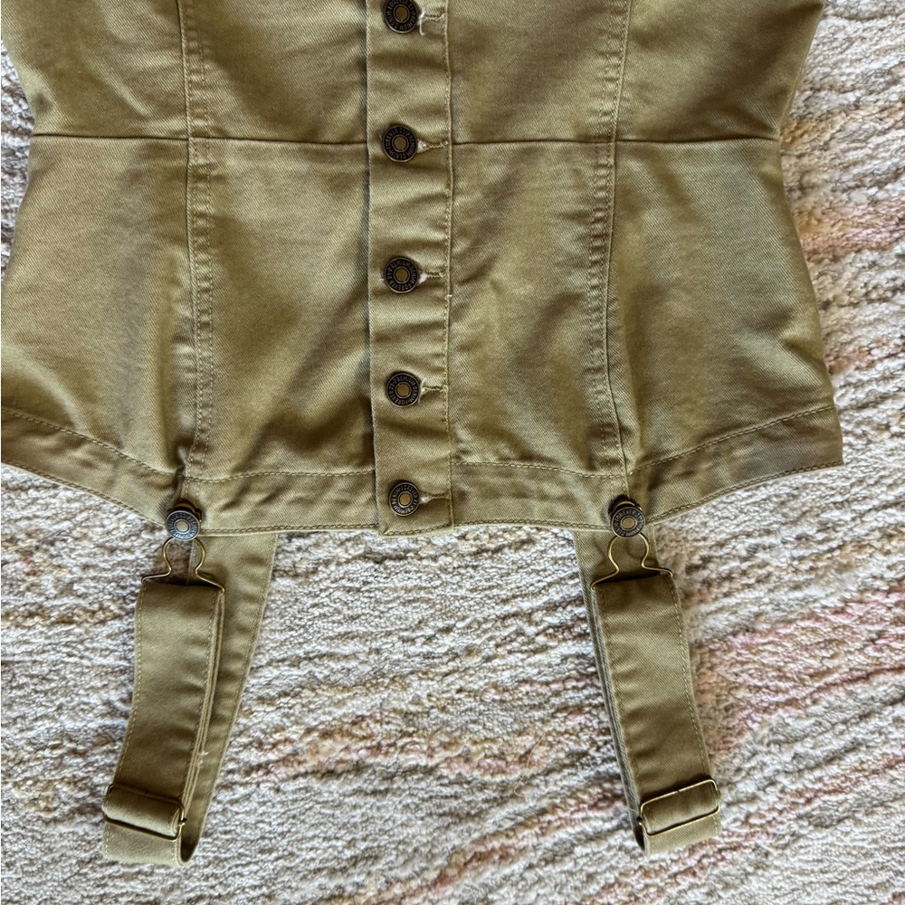 Forever 21 Olive Buttoned Sundress - Picture 3 of 4